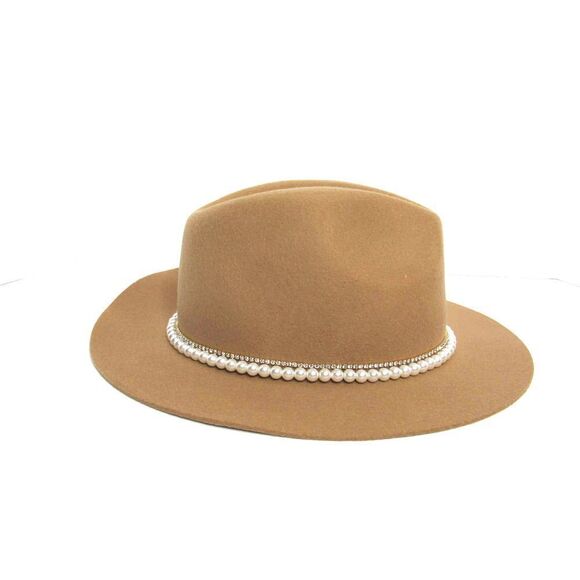 Ettika Pearl The Band Tan Faux Pearl Crystal Hat main image 6